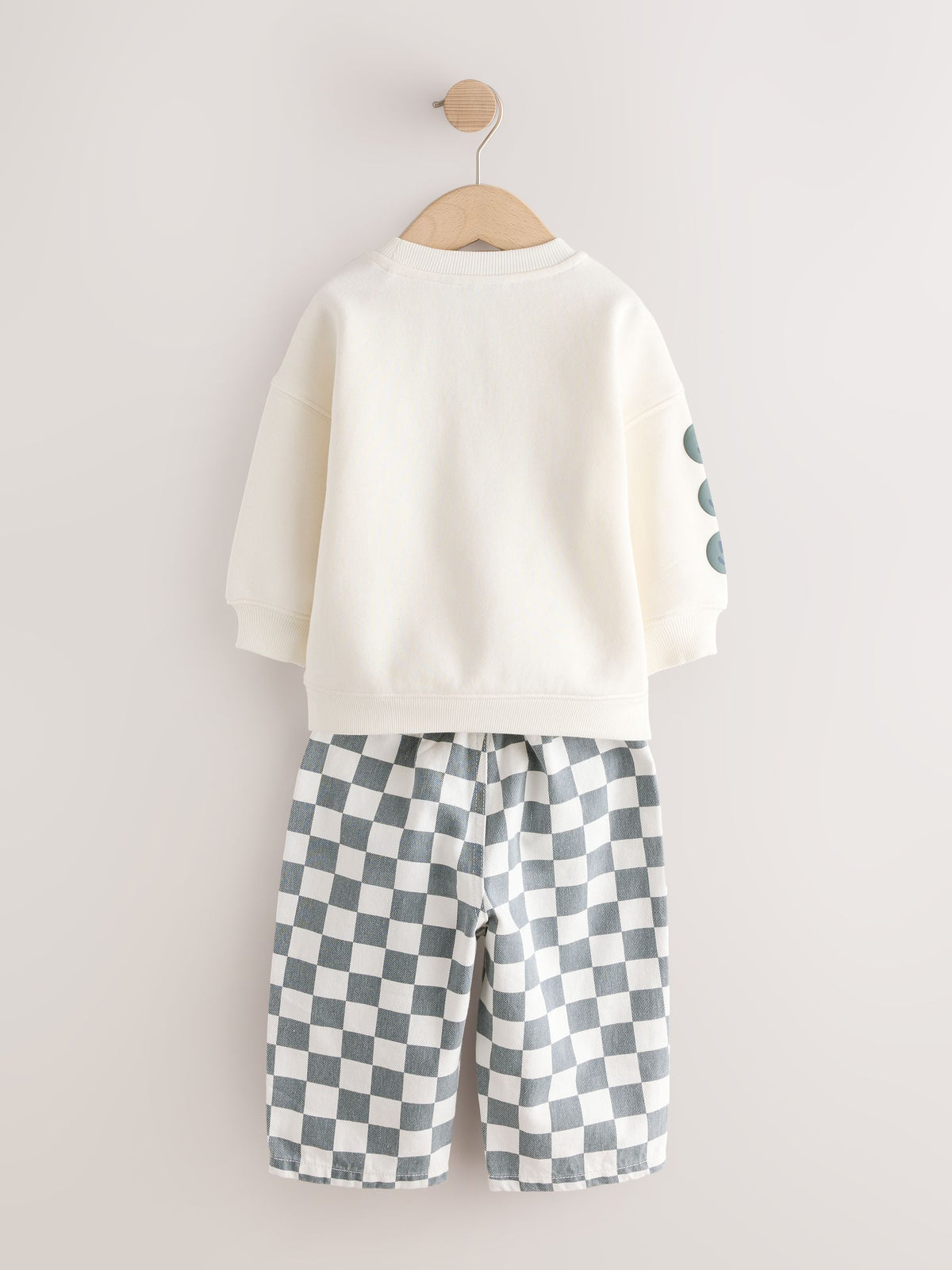 White and Green Long Sleeve Top and Trousers Set (3mths-7yrs)