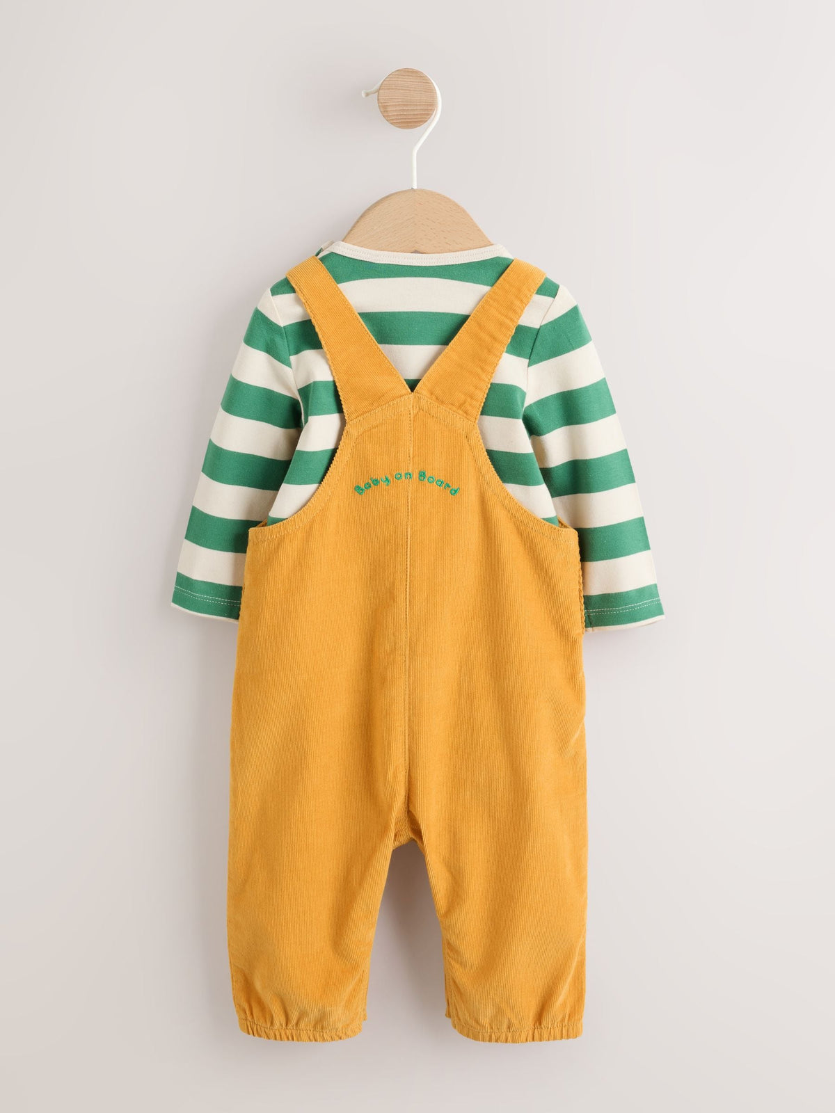 Yellow Transport Cord Dungarees and Bodysuit Baby Set (0mths-3yrs)