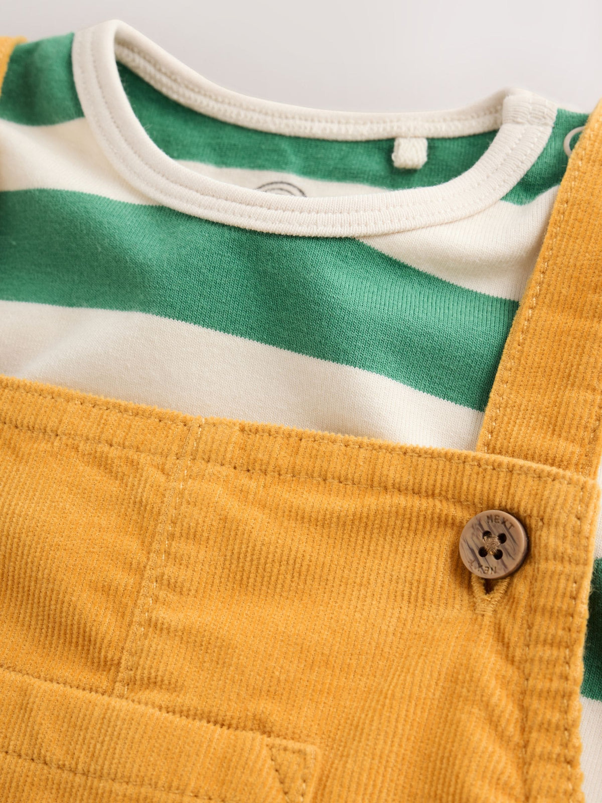 Yellow Transport Cord Dungarees and Bodysuit Baby Set (0mths-3yrs)
