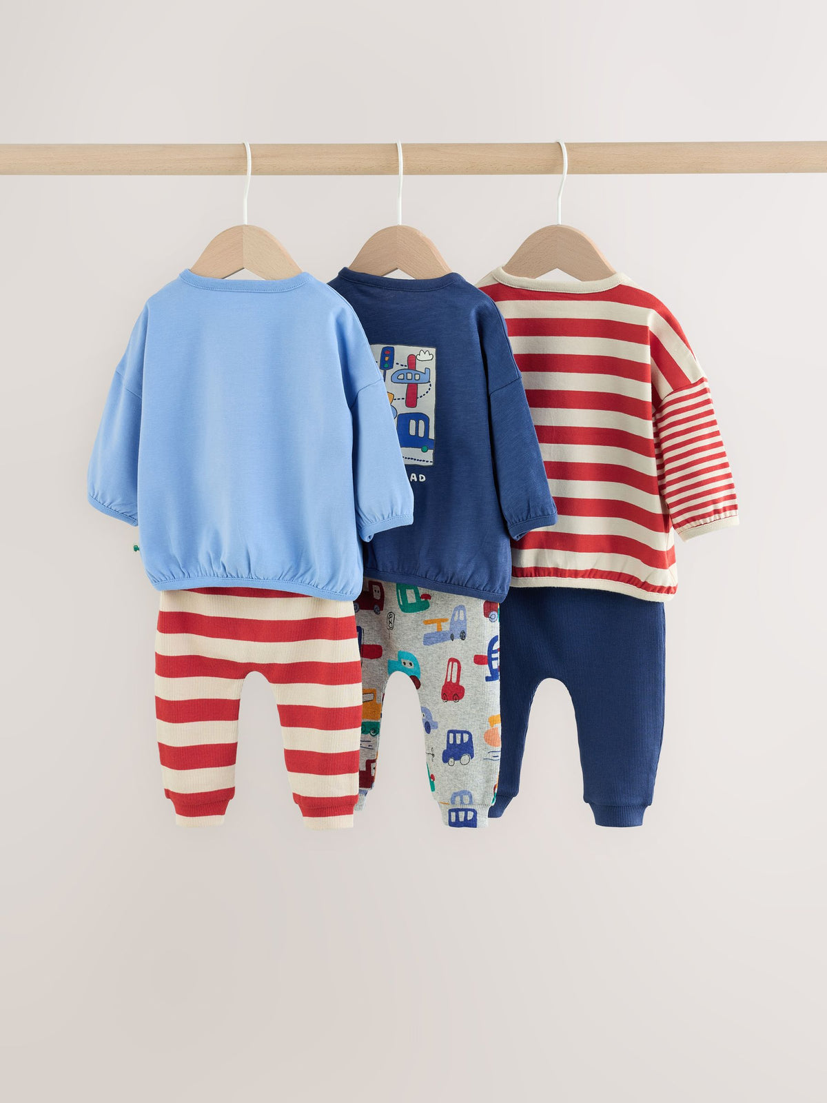 Red/Blue Transport Baby Top and Leggings Set 6 Piece (0mths-3yrs)