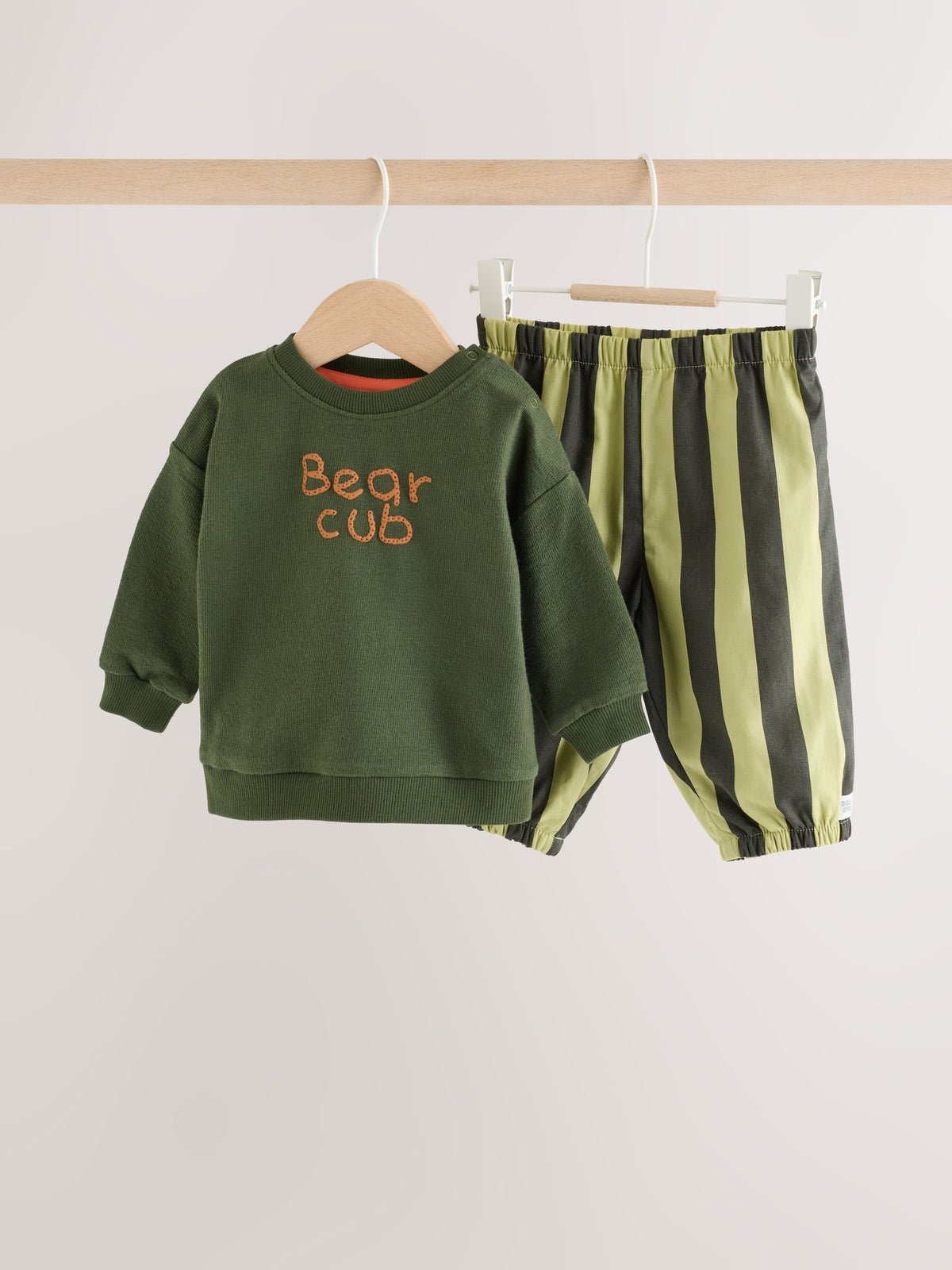 Green Stripe Sweat Top and Trousers Baby Set (0mths-2yrs)