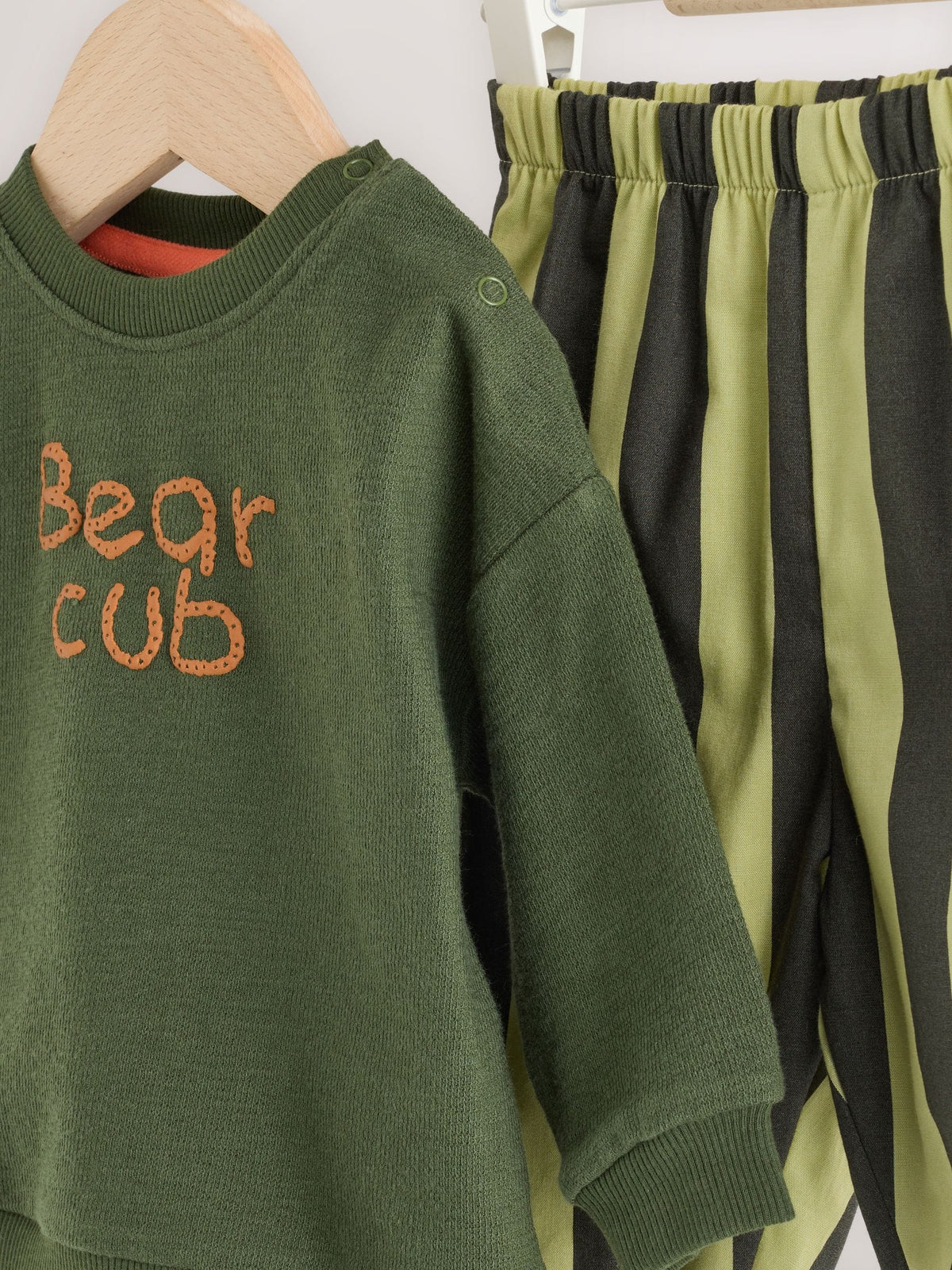 Green Stripe Sweat Top and Trousers Baby Set (0mths-2yrs)