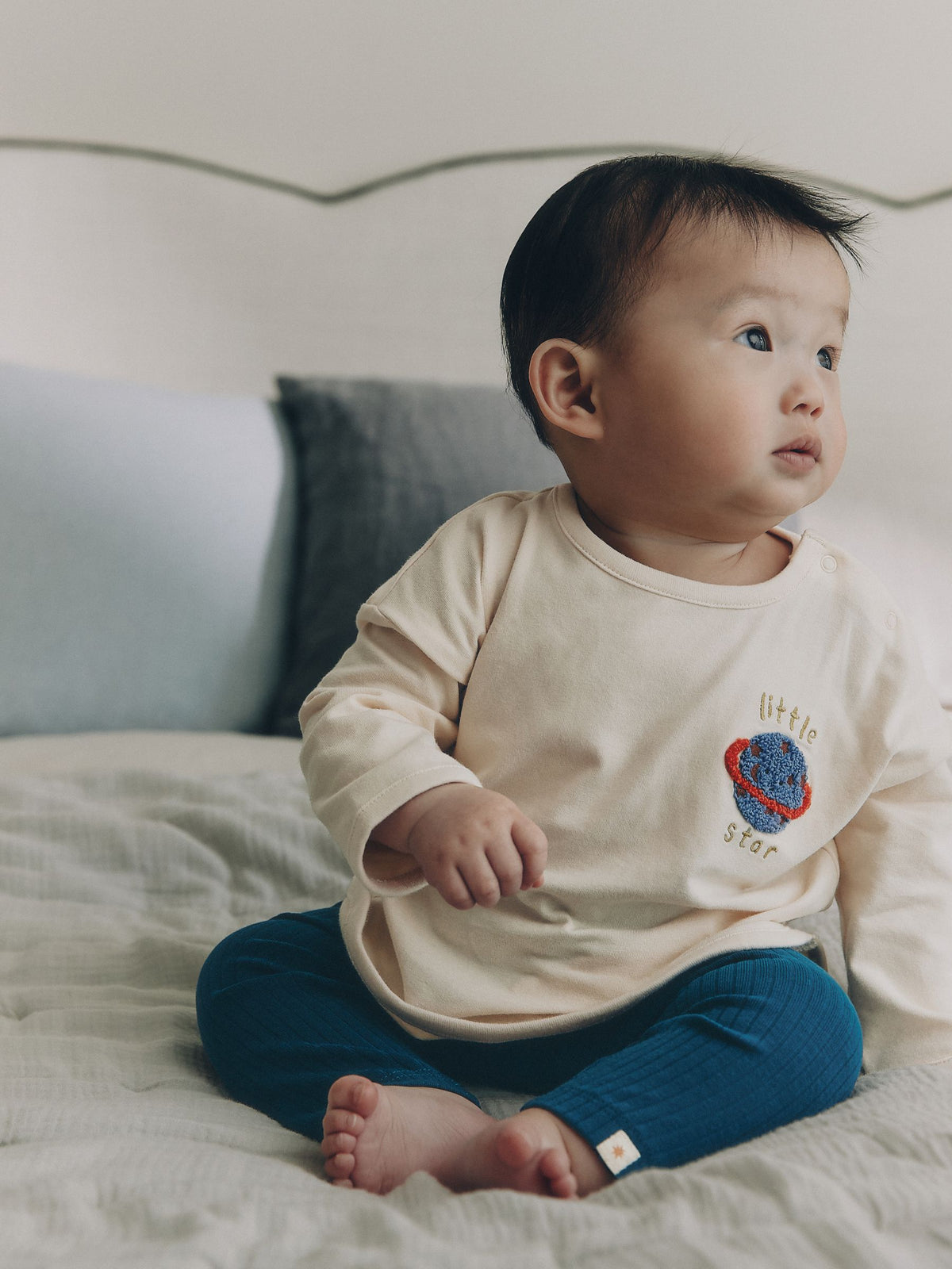 Neutral/Blue Space Top and Leggings Baby Set (0mths-2yrs)