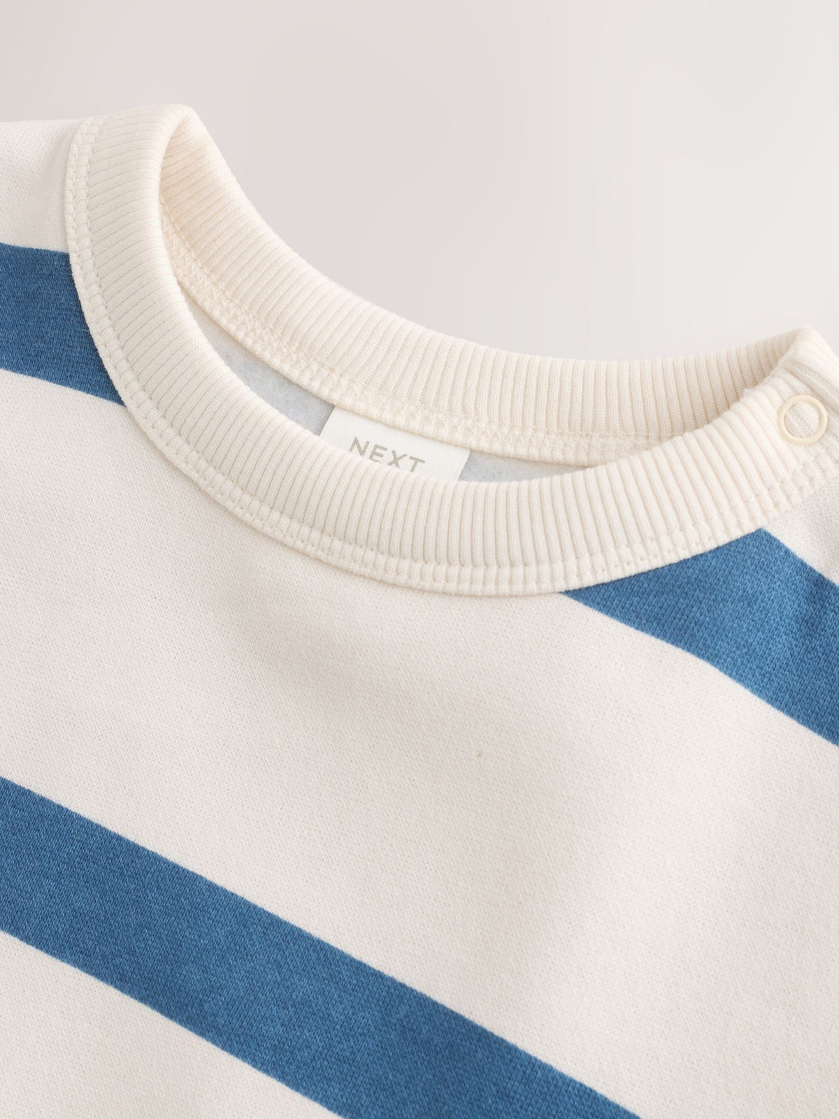Blue/Ecru Stripe Sweat Baby Romper (0mths-3yrs)