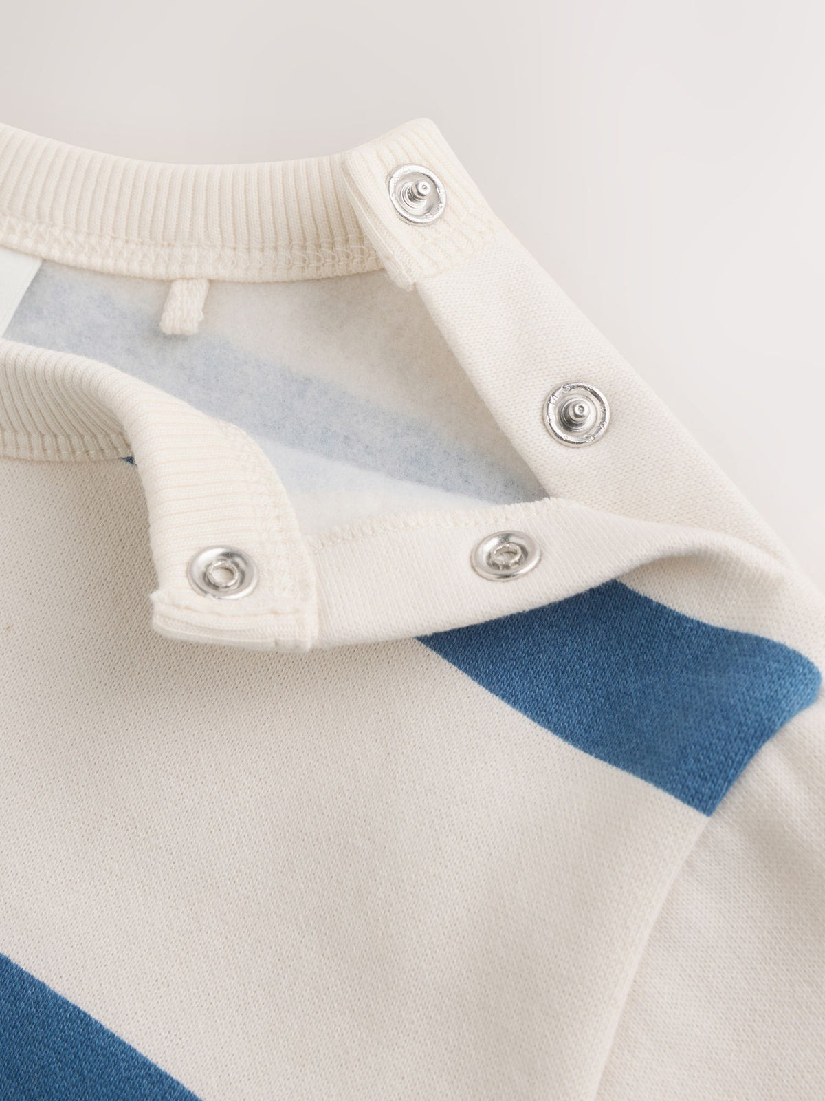 Blue/Ecru Stripe Sweat Baby Romper (0mths-3yrs)