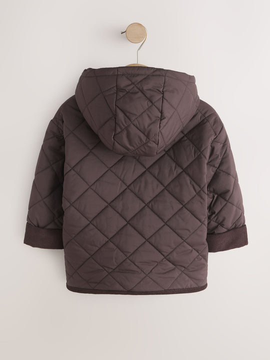 Brown Borg Lined Quilted Coat (3mths-7yrs)