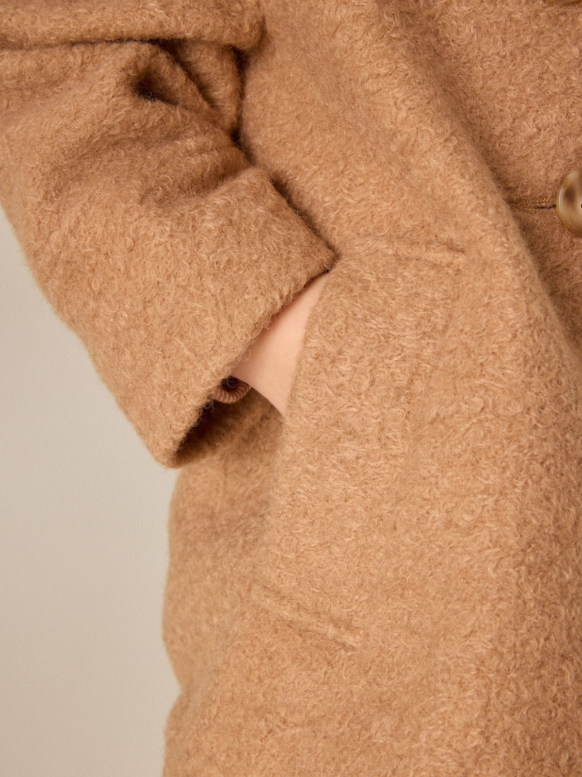Camel Brown Faux Fur Collar Hooded Coat (3mths-7yrs)