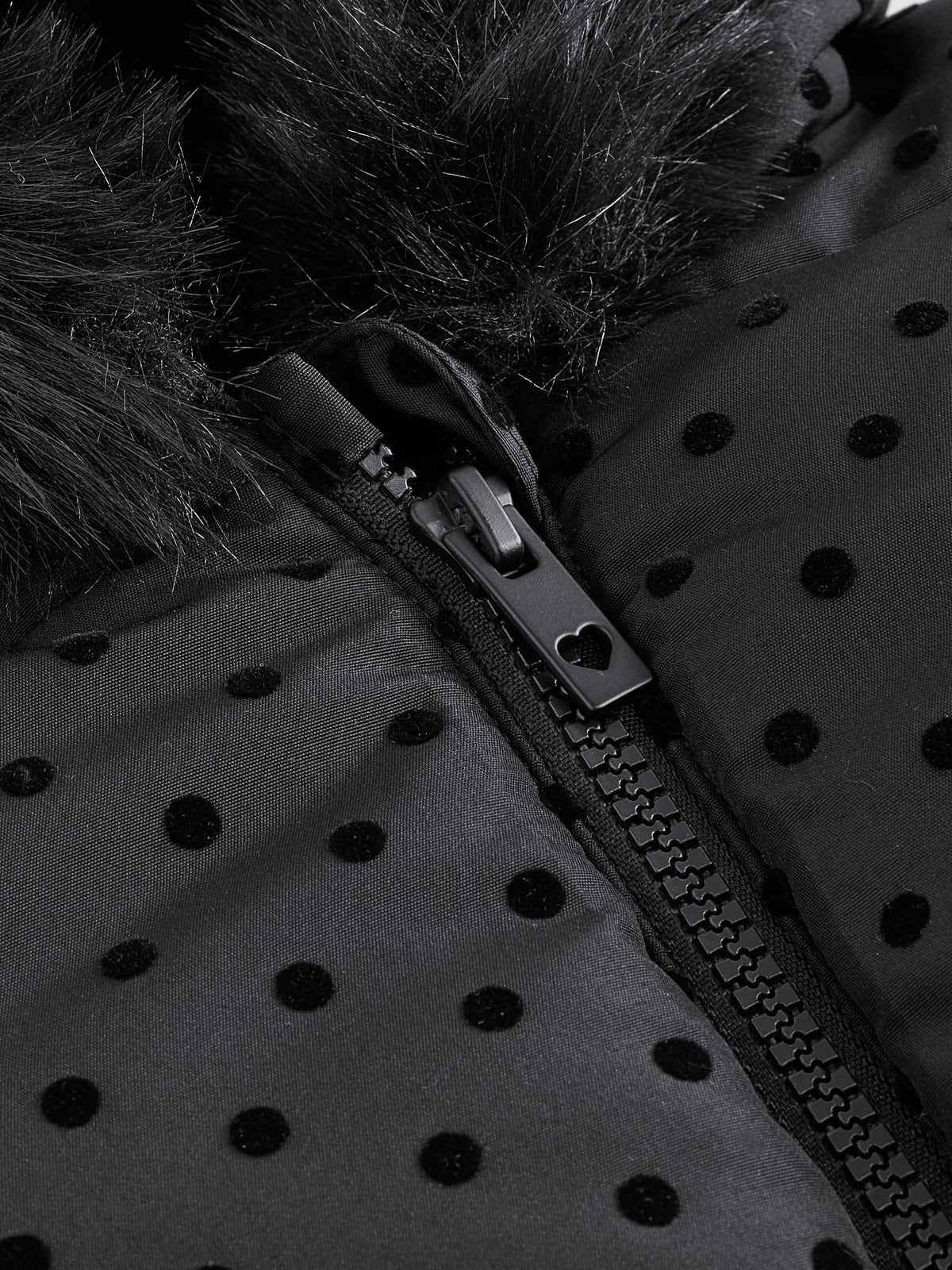 Black Polka Dot Shower Resistant Padded Coat (3mths-7yrs)