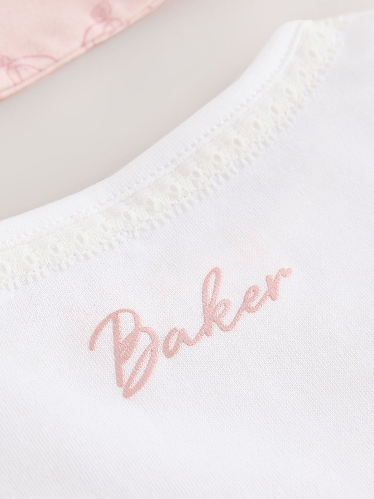 Baker by Ted Baker Pink 3 Piece Bodysuit, Monogram Printed Leggings & Turban Set