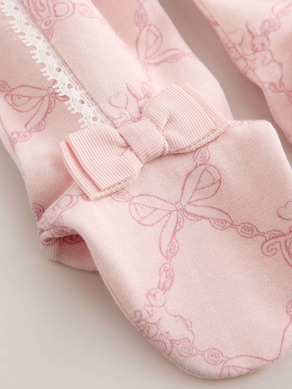 Baker by Ted Baker Pink 3 Piece Bodysuit, Monogram Printed Leggings & Turban Set