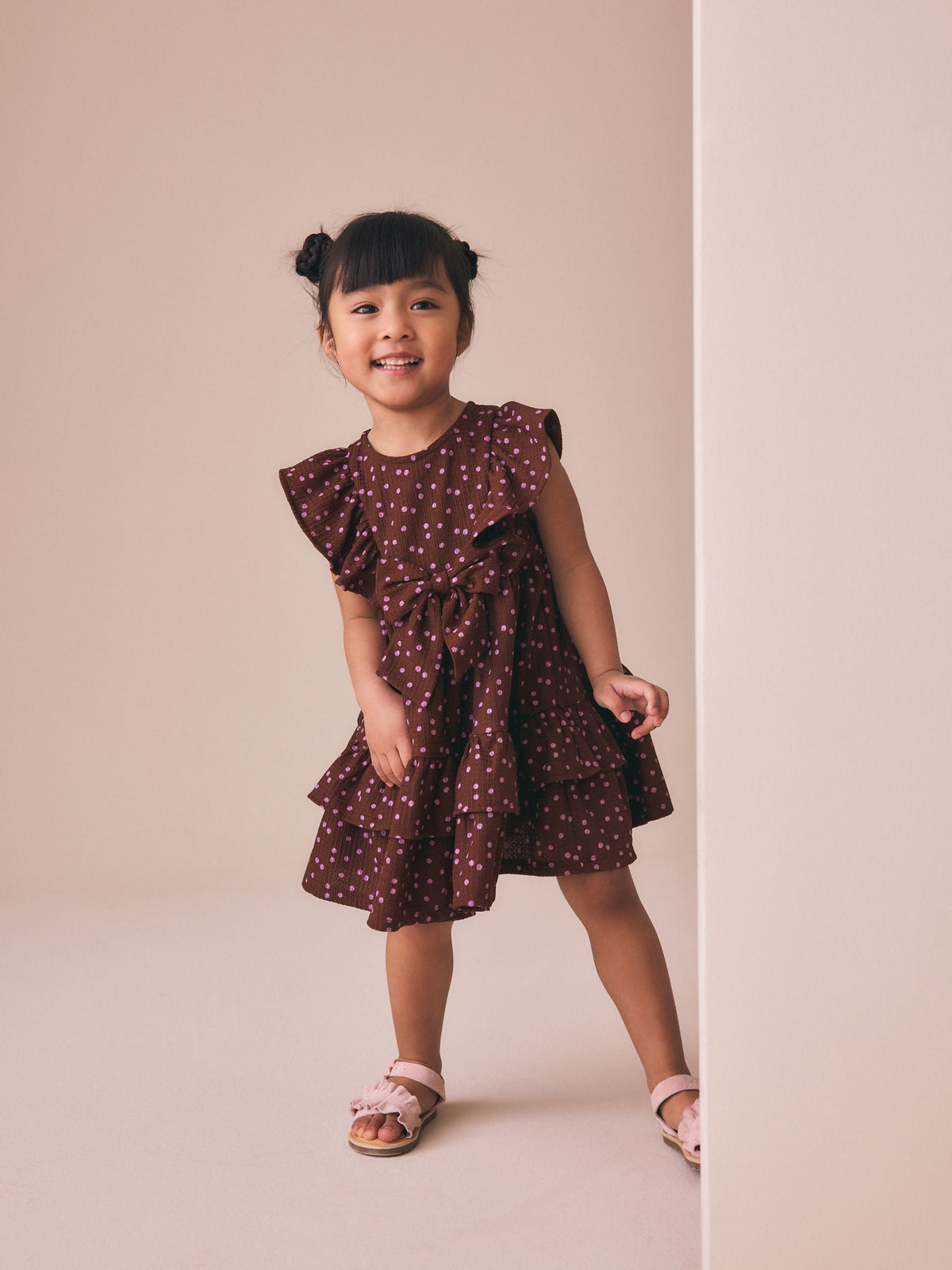 Brown Tiered Summer Dress (3mths-7yrs)