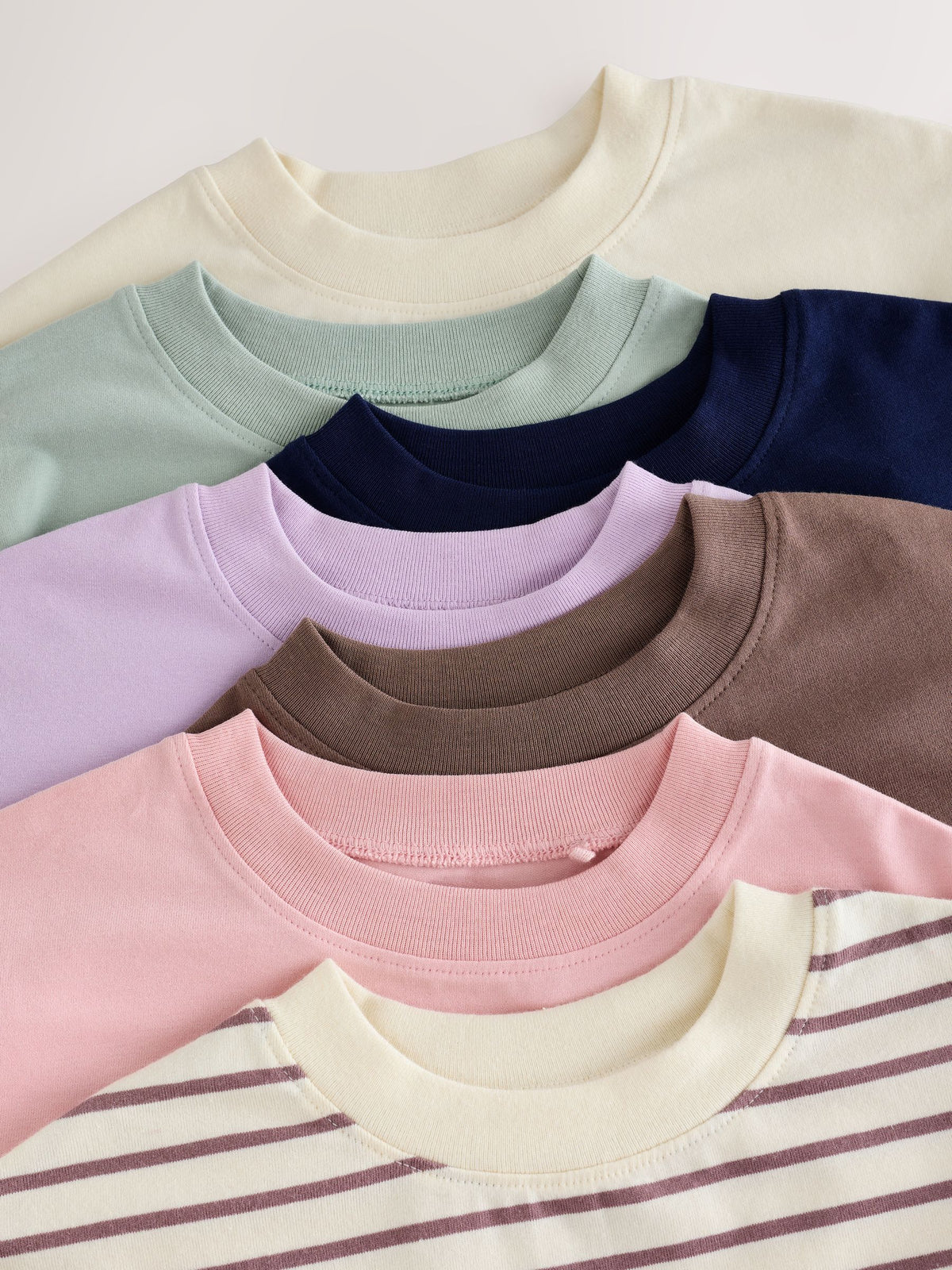 Neutral Pink Long Sleeve T-Shirts 7 Pack (3mths-7yrs)