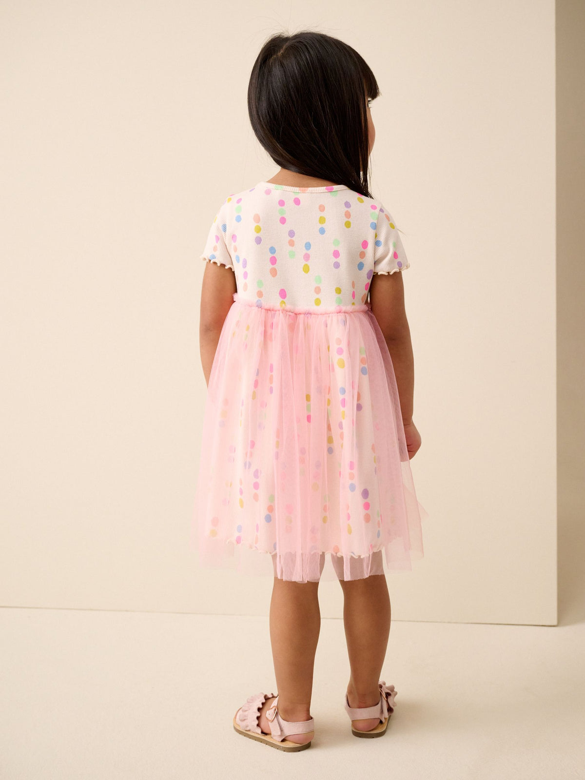 Rainbow Spot Mesh Skirt Dress (3mths-7yrs)