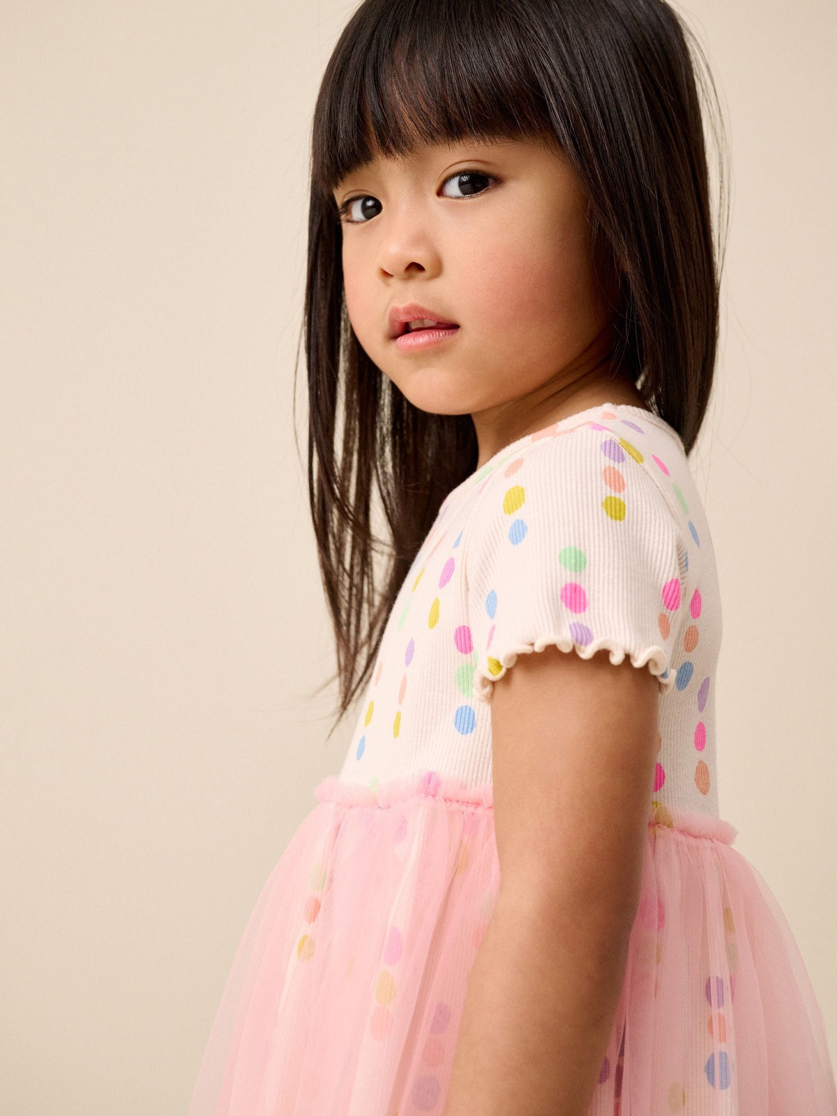 Rainbow Spot Mesh Skirt Dress (3mths-7yrs)