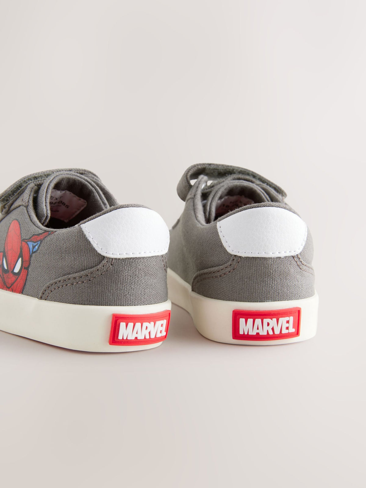 Grey Wide Fit (G) Spiderman Touch Fastening Elastic Lace Trainers