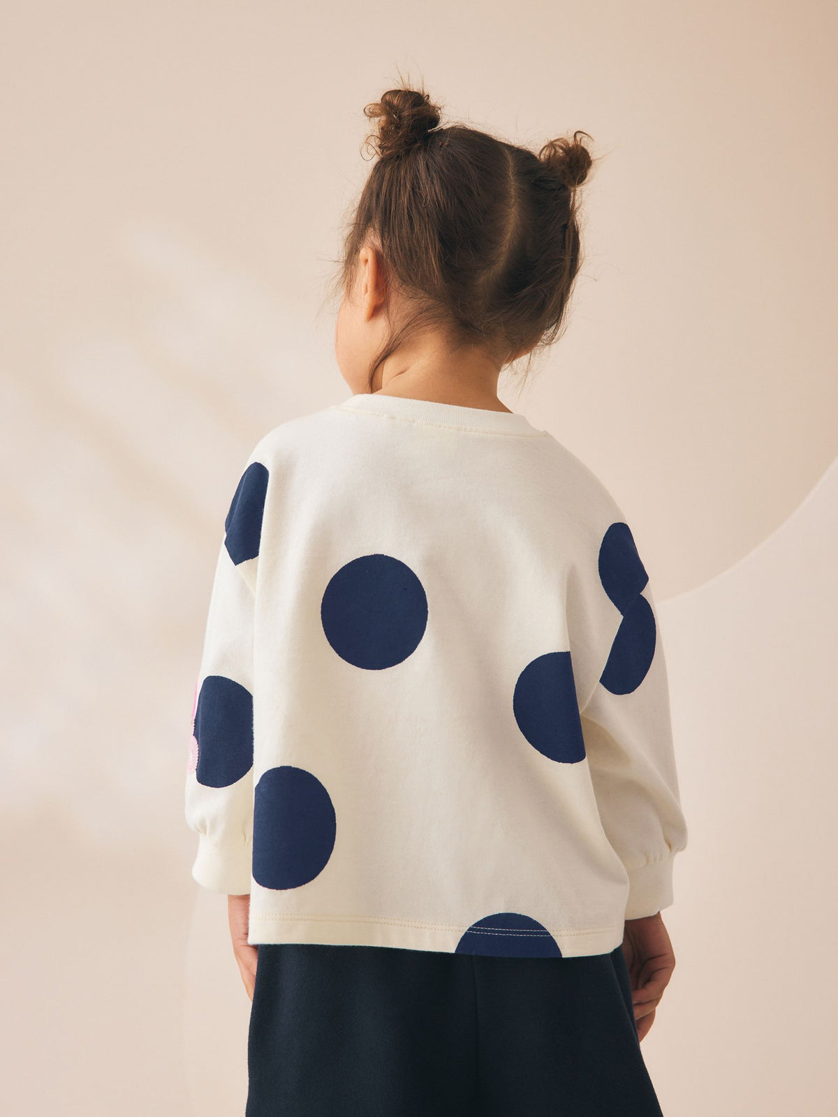 Cream/Navy Ladybird Long Sleeve T-Shirt (3mths-7yrs)