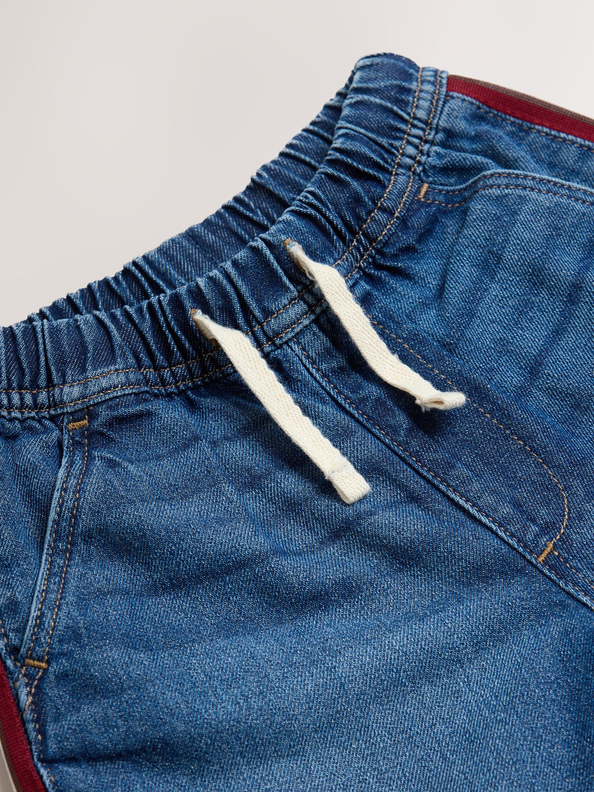 Mid Blue & Red Side Tape Wide Fit Jeans (3mths-7yrs)
