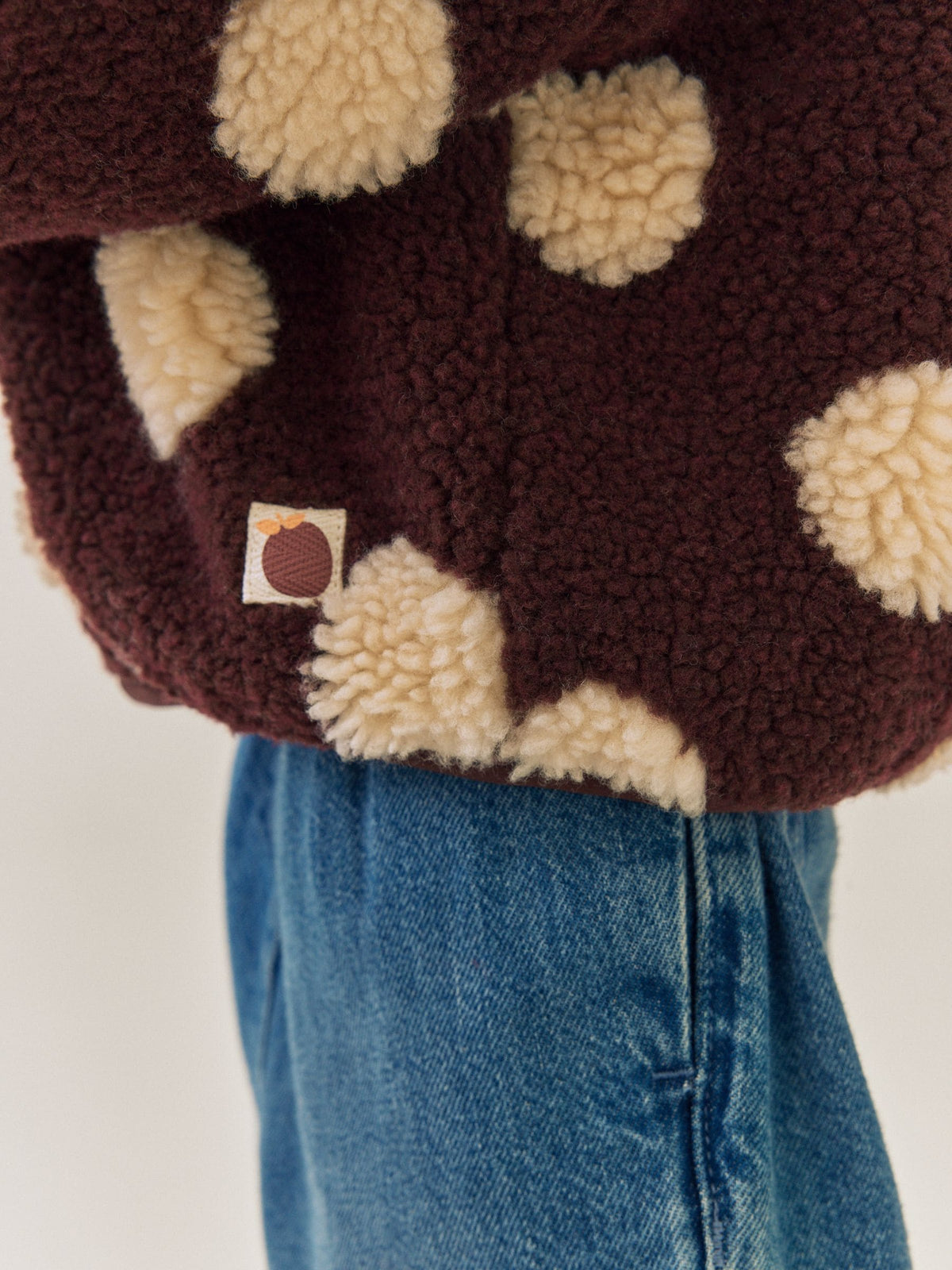 Brown/Ecru Spot Hooded Zip Up Fleece (3mths-7yrs)