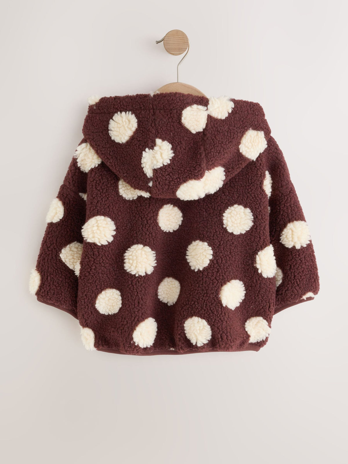 Brown/Ecru Spot Hooded Zip Up Fleece (3mths-7yrs)