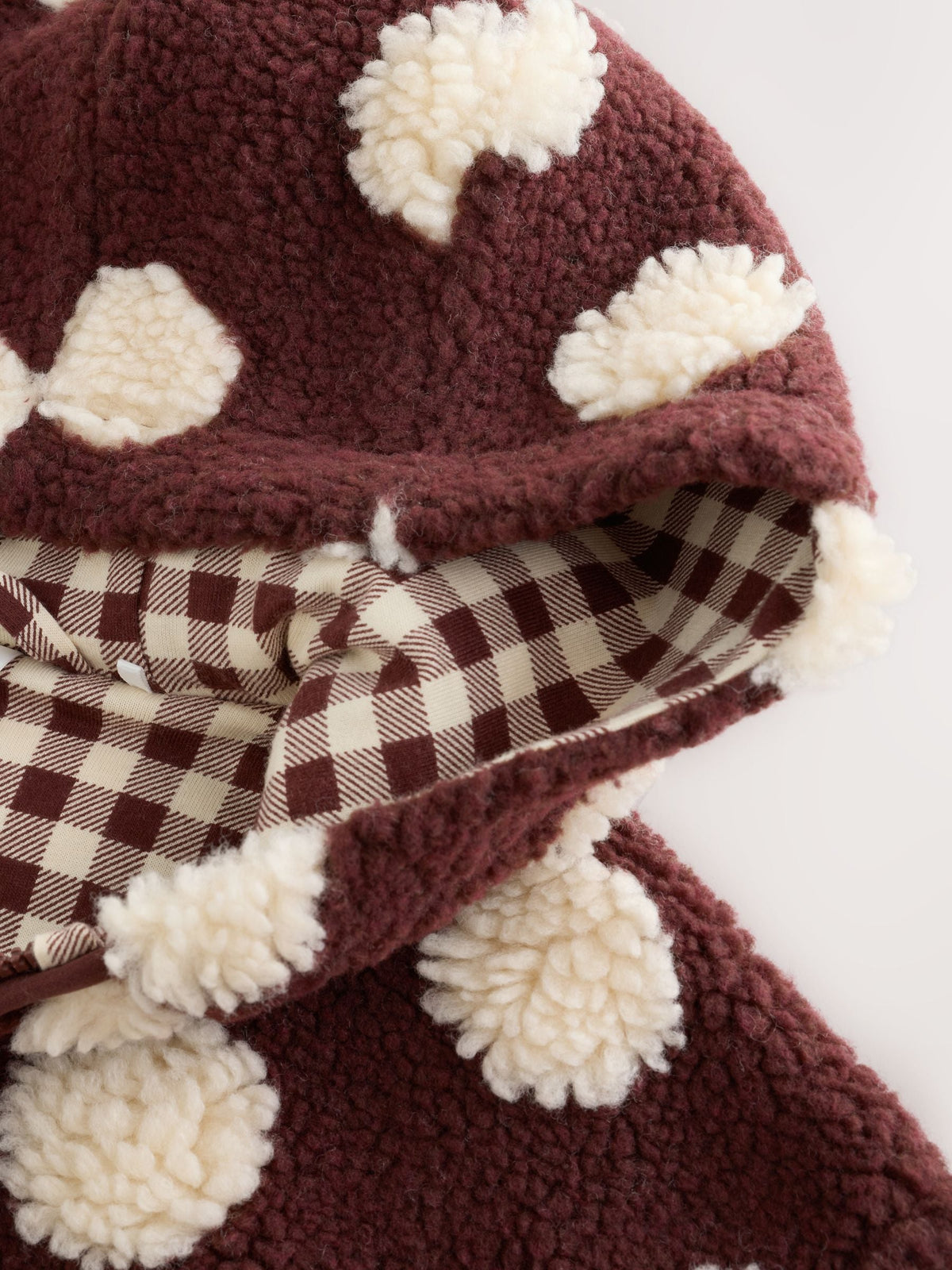 Brown/Ecru Spot Hooded Zip Up Fleece (3mths-7yrs)