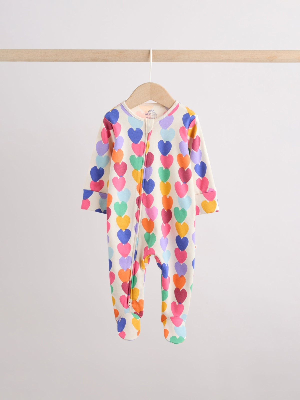 Bright Rainbow Two Way Zip Sleepsuits 3 Pack (0mths-2yrs)