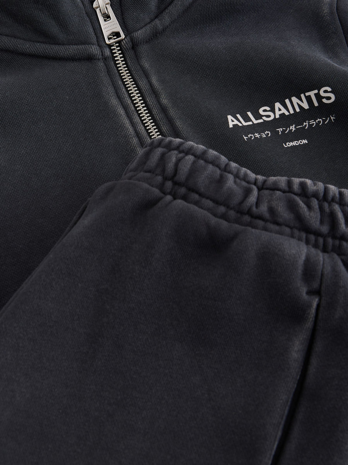 smALLSAINTS Washed Black Underground Funnel Neck Sweat Top & Jogger Set