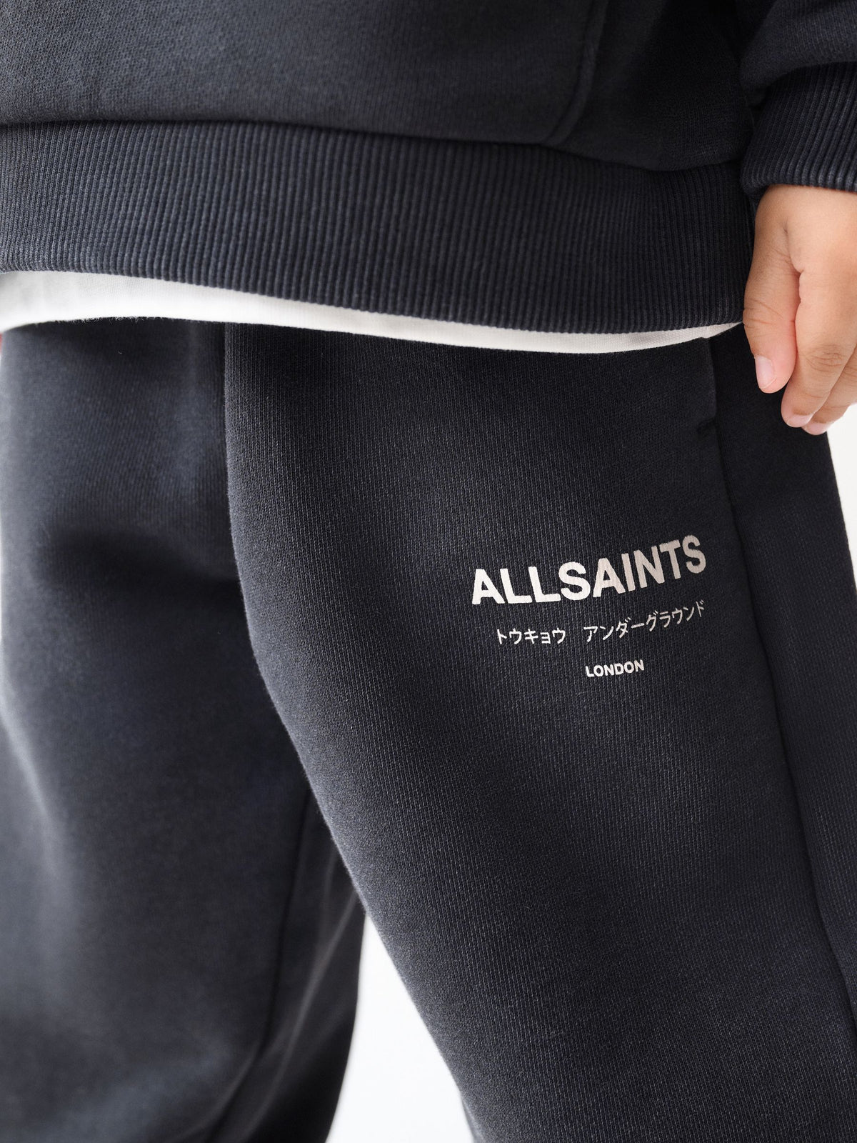 smALLSAINTS Washed Black Underground Funnel Neck Sweat Top & Jogger Set