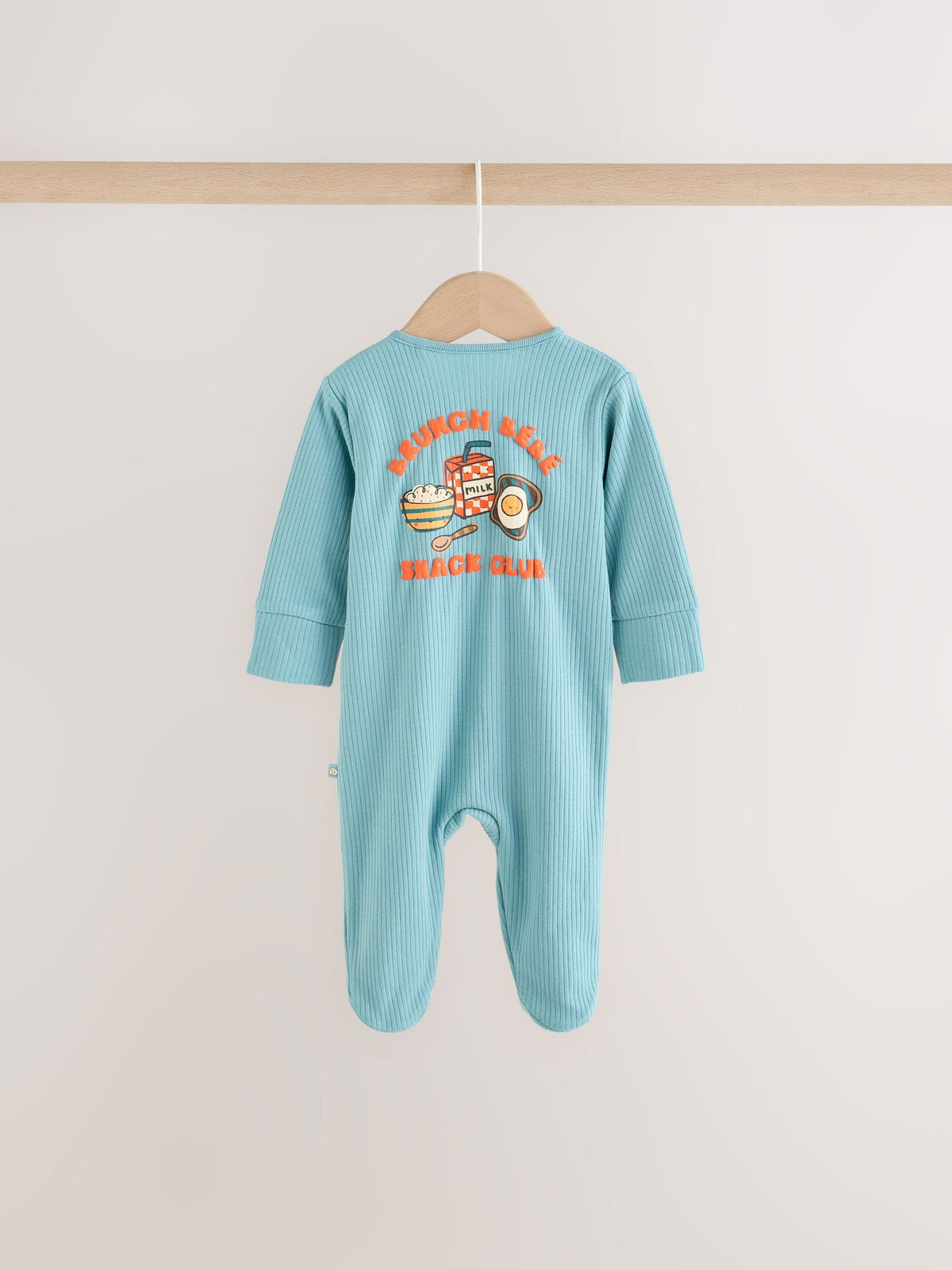Blue/Orange Brunch Baby Sleepsuits 3 Pack (0mths-2yrs)