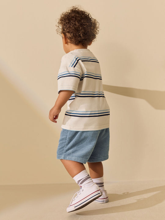 Mid Blue Corduroy Pull On Shorts (3mths-7yrs)