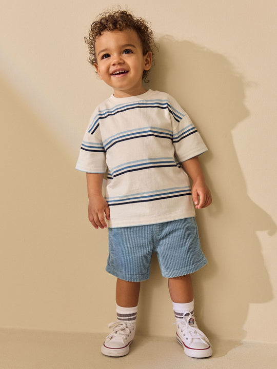 Mid Blue Corduroy Pull On Shorts (3mths-7yrs)