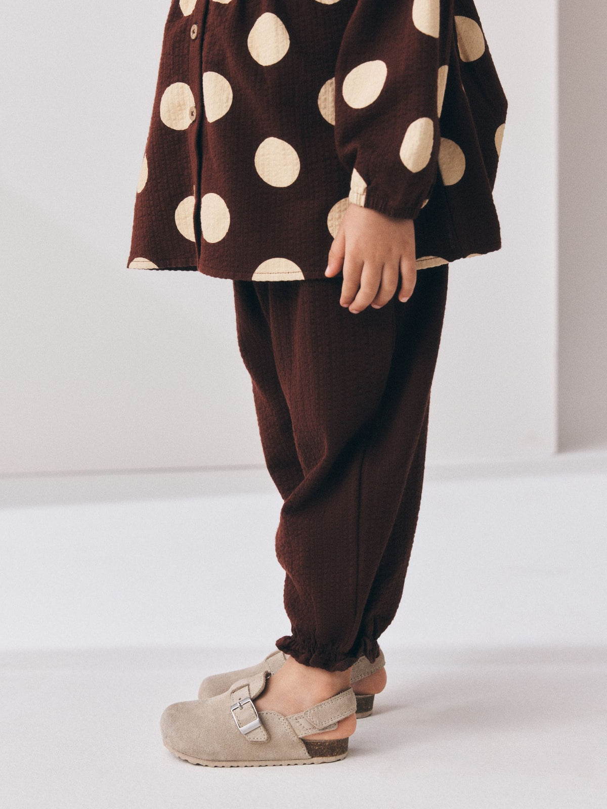 Brown/Cream Long Sleeve Blouse and Bloomer Trousers Set (3mths-7yrs)