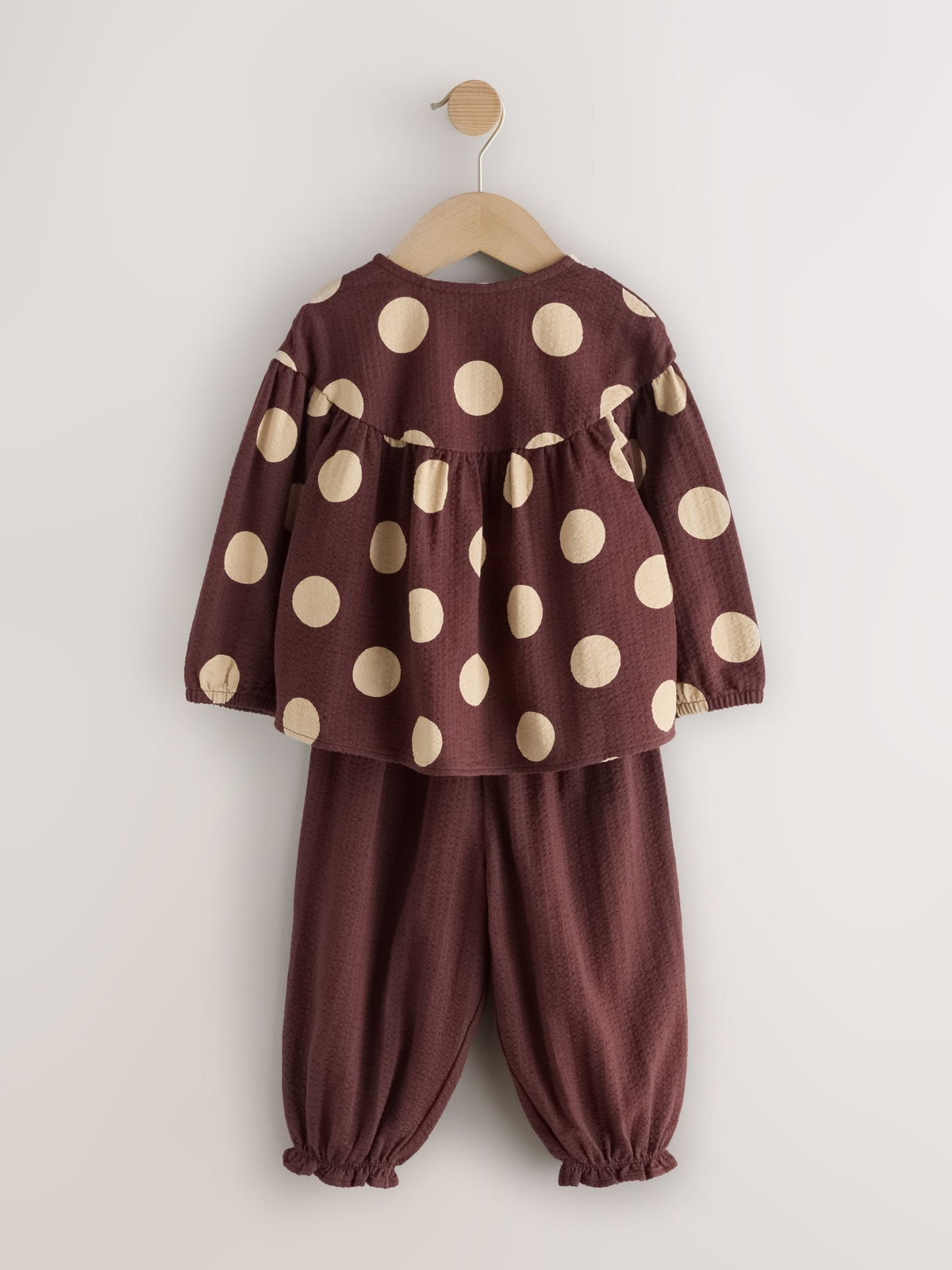 Brown/Cream Long Sleeve Blouse and Bloomer Trousers Set (3mths-7yrs)