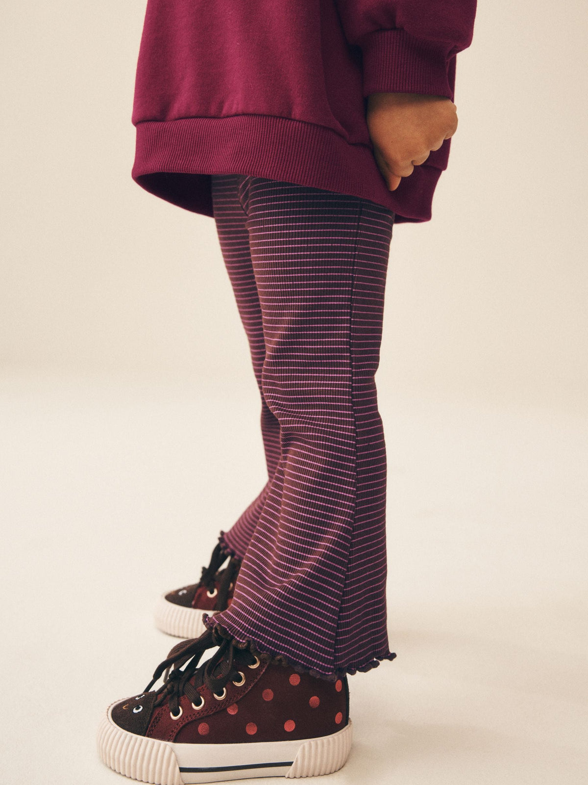 Dark Purple Star Crew Neck Sweatshirt and Flare Leggings Set (3mths-7yrs)