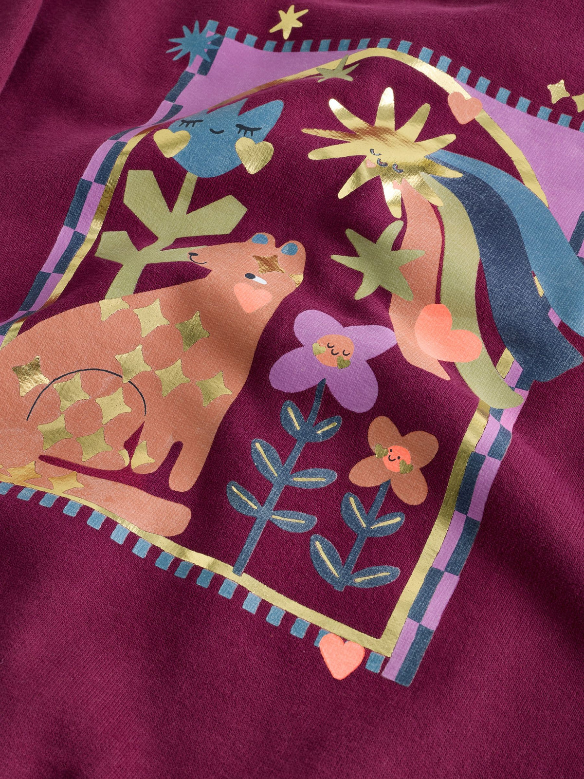Dark Purple Star Crew Neck Sweatshirt and Flare Leggings Set (3mths-7yrs)