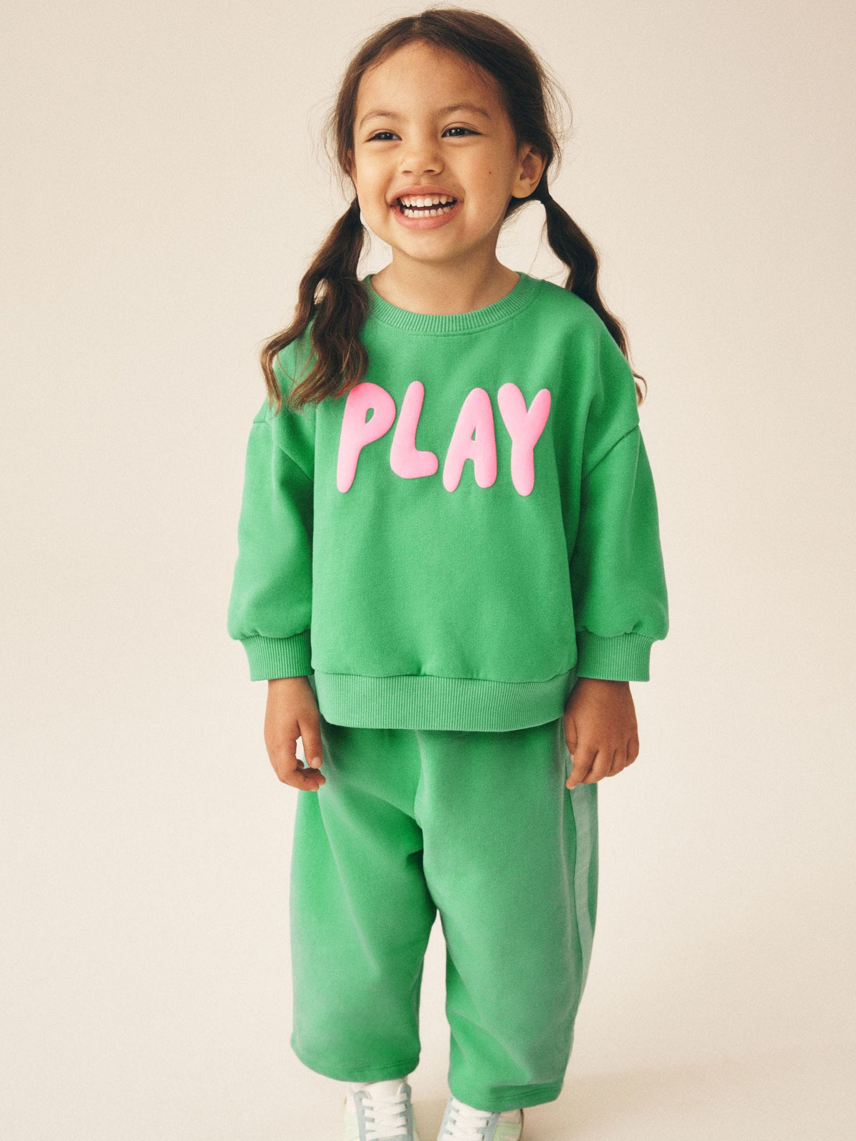 Green Play Crew Neck Sweatshirt and Barrel Trousers Set (3mths-7yrs)