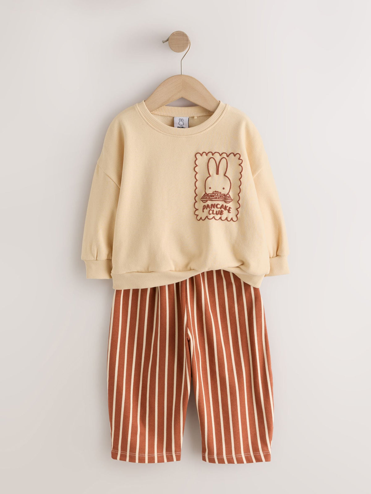 Miffy Light Yellow Stripe Sweatshirt and Wide Leg Set (3mths-7yrs)