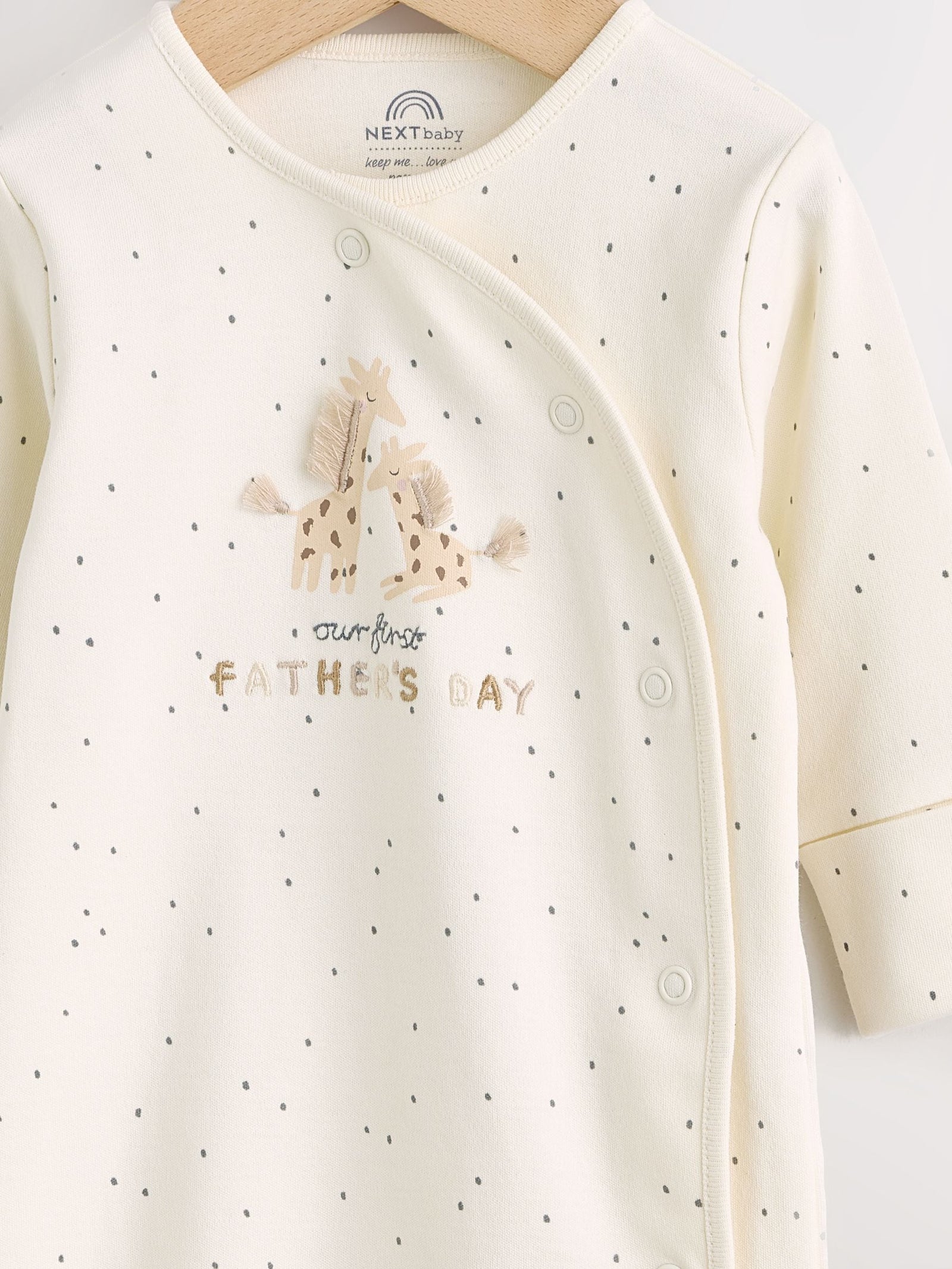 Cream My First Fathers Day Baby Sleepsuit (0-18mths)