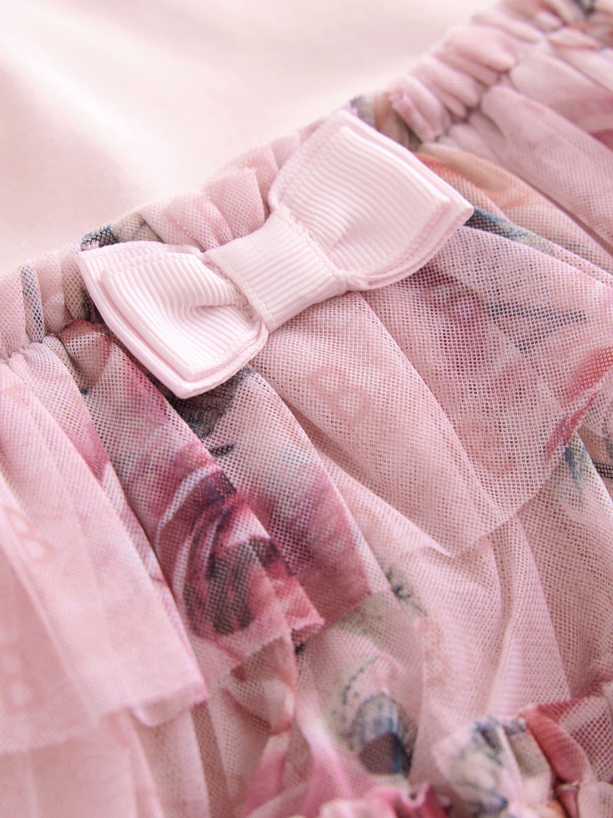 Baker by Ted Baker Pink Floral Tiered Mesh Mockable Dress