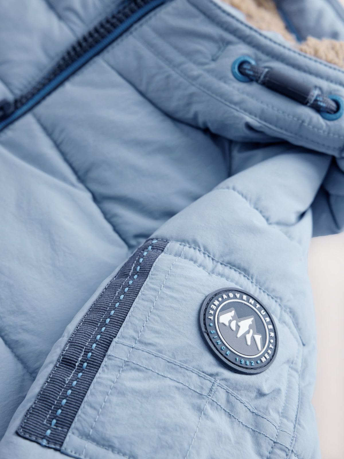 Light Blue Borg Lined Padded Coat (6mths-7yrs)