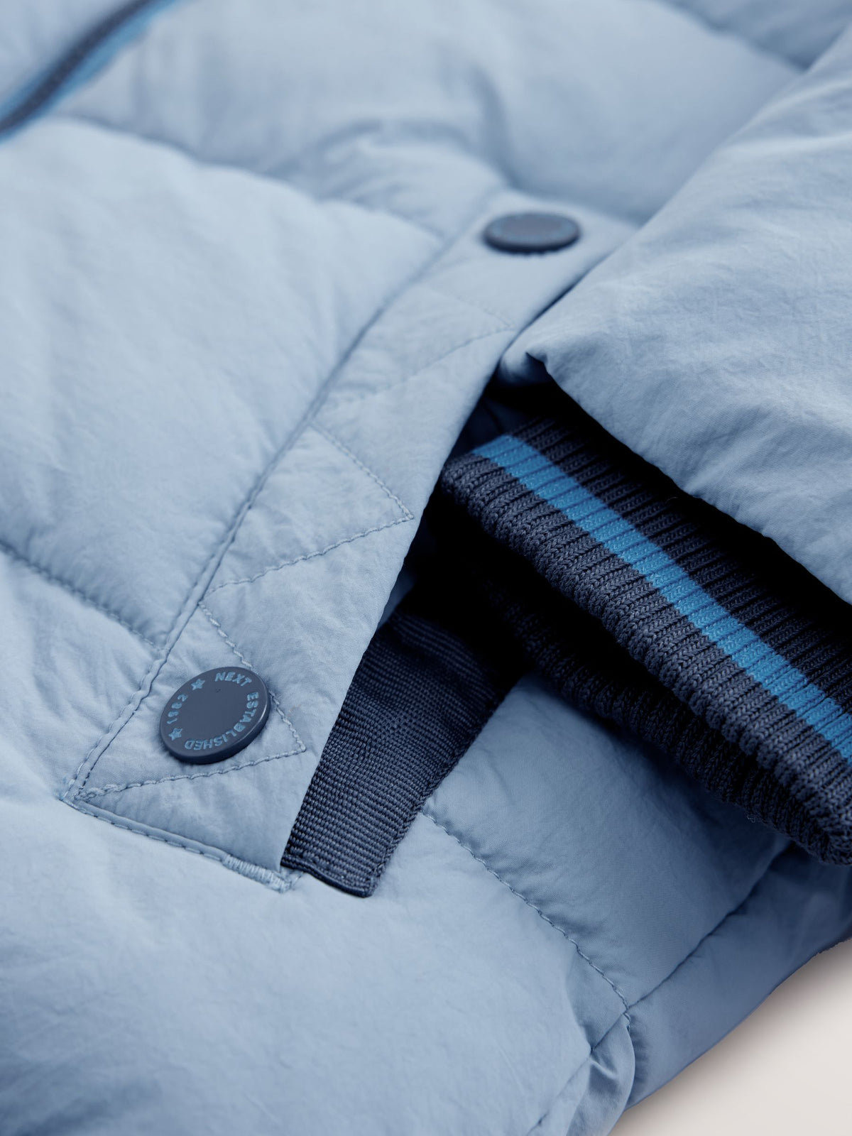 Light Blue Borg Lined Padded Coat (6mths-7yrs)