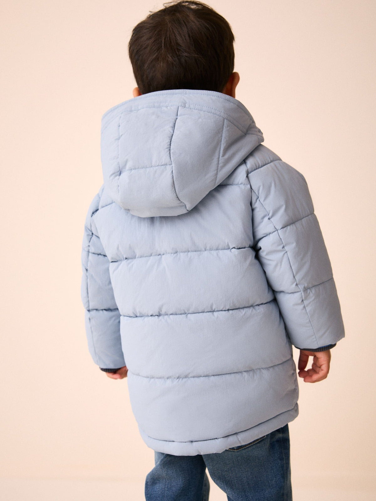 Light Blue Borg Lined Padded Coat (6mths-7yrs)