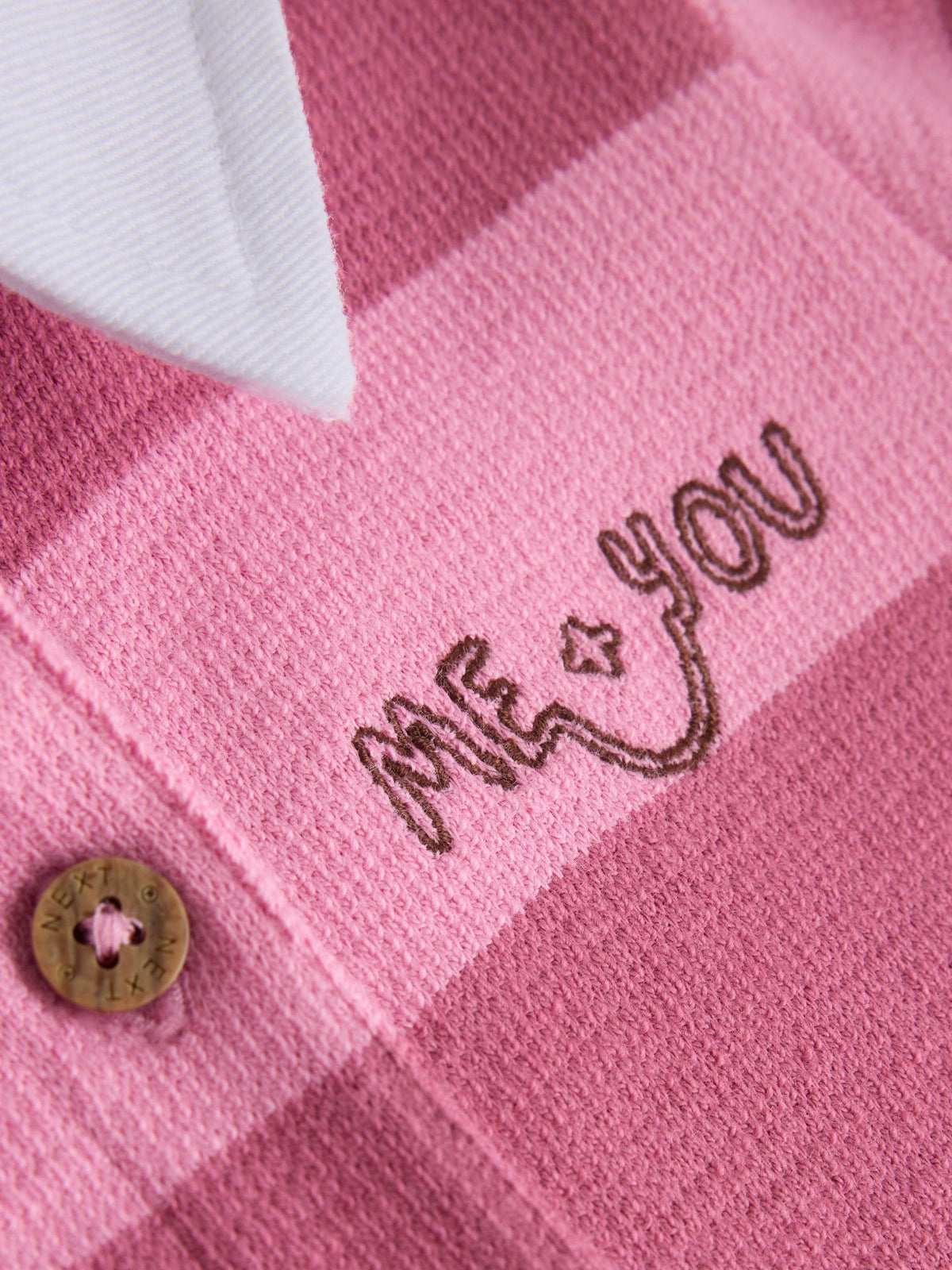 Pink Stripe Collared Jersey Baby Romper (0mths-2yrs)