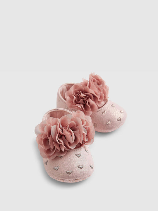 River Island Pink Ruched Ballet Pump Shoes