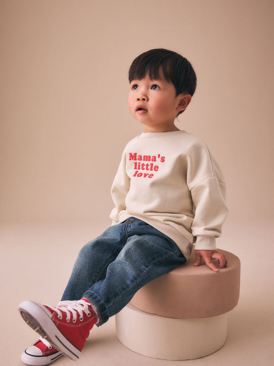 Valentines Cream Mamas Little Love Crew Neck Sweatshirt (3mths-7yrs)