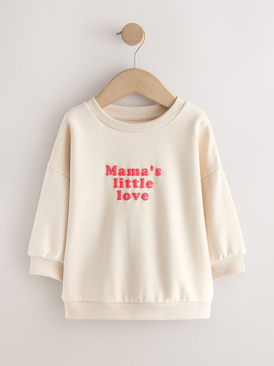 Valentines Cream Mamas Little Love Crew Neck Sweatshirt (3mths-7yrs)