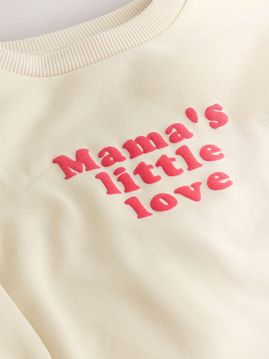 Valentines Cream Mamas Little Love Crew Neck Sweatshirt (3mths-7yrs)
