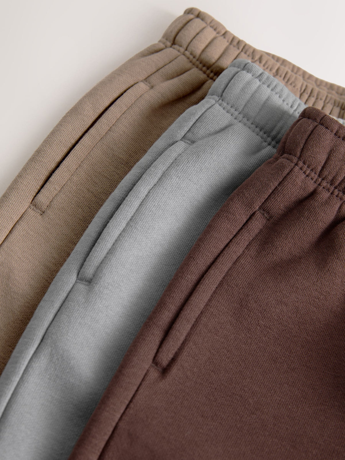 Brown/Grey Wide Joggers 3 Pack (3mths-7yrs)