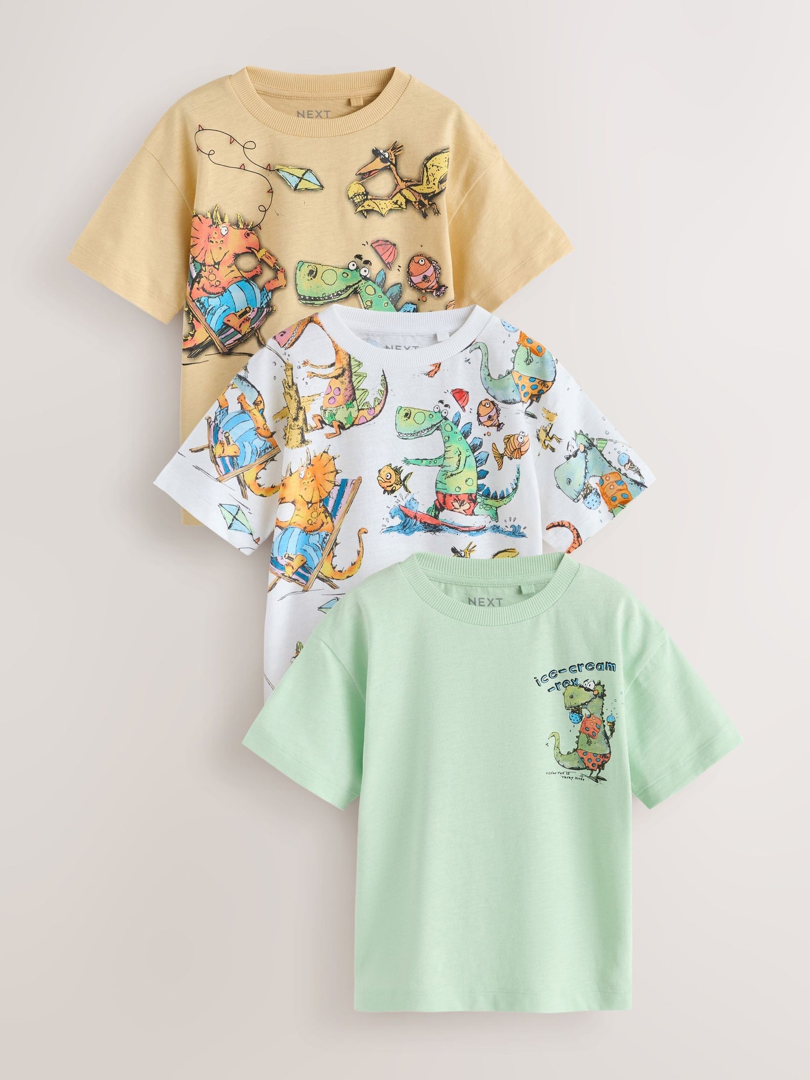 Multi Long Sleeve Graphic Print T-Shirts 3 Pack (3mths-7yrs)