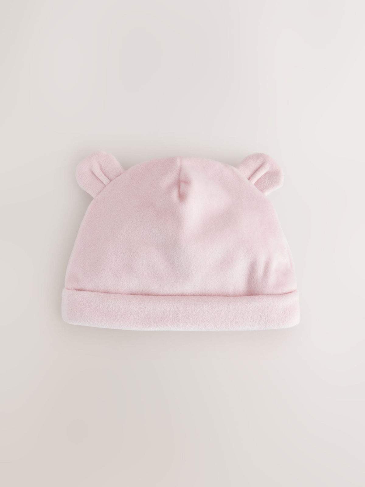 Pink/White Velour Baby Beanies 2 Pack (0-12mths)
