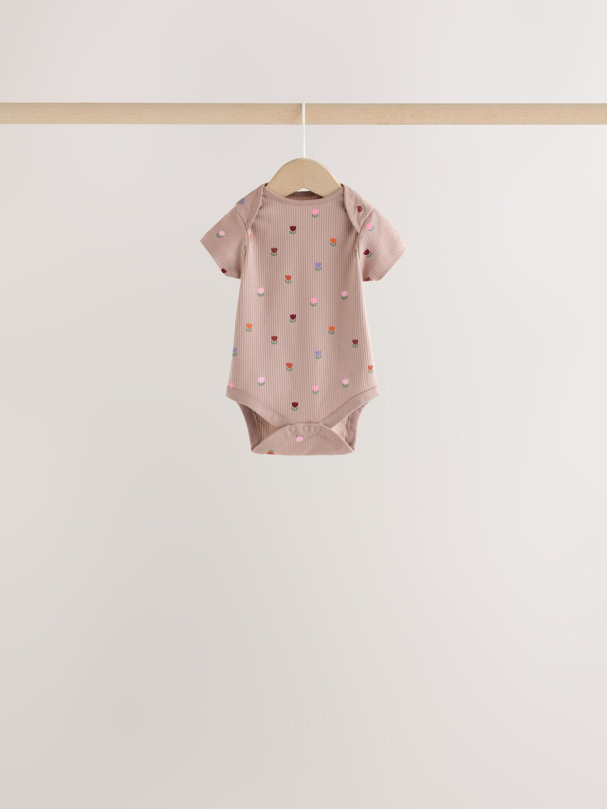 Orange Floral Short Sleeve Baby Bodysuit 5 Pack